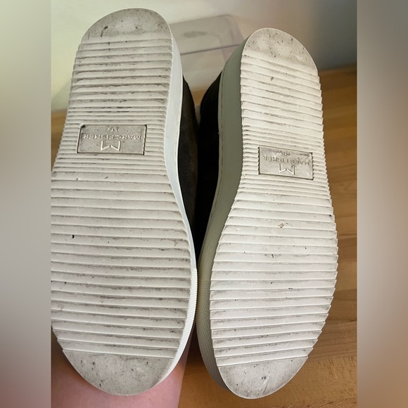 Marc Fisher Dakari Lace Up Sneakers Green Leather Suede Faux Fur Lined Size 6 - Picture 7 of 11